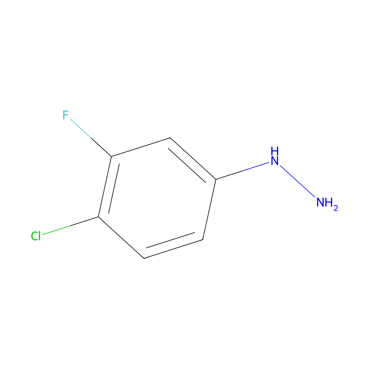 (4-Chloro-3-fluorophenyl)hydrazine molecular structure, CAS 189513-52-8