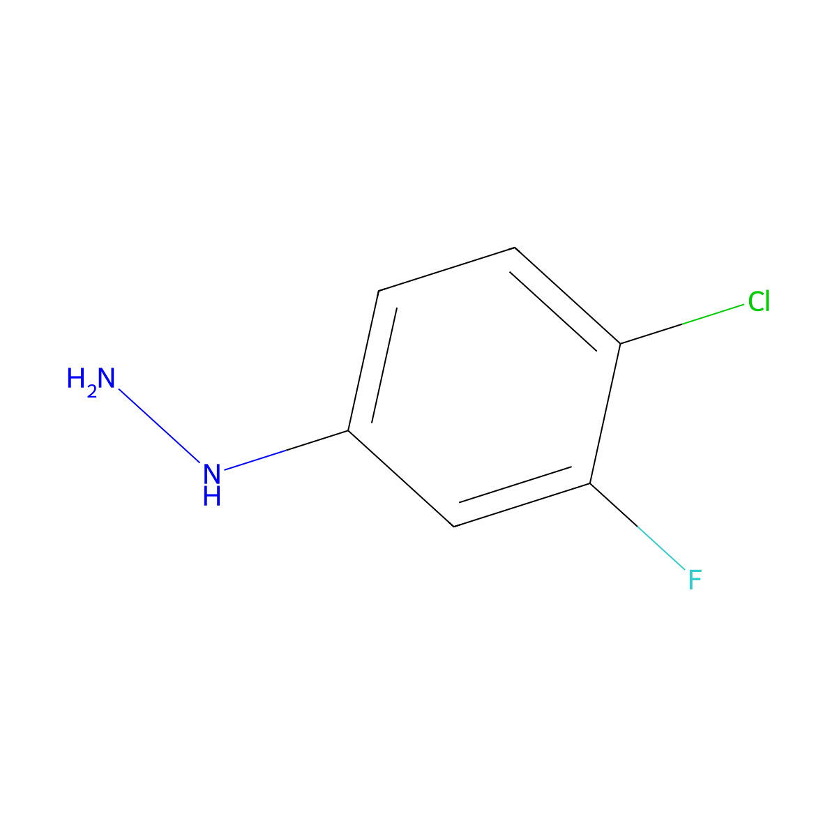 (4-Chloro-3-fluorophenyl)hydrazine molecular structure, CAS 189513-52-8