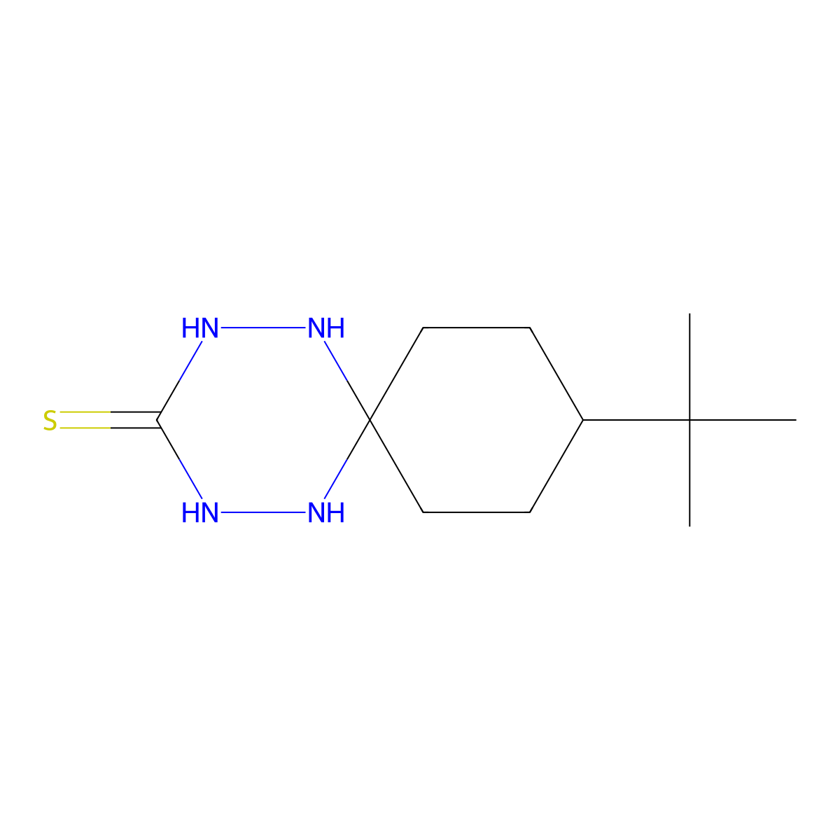 9-Tert-butyl-1,2,4,5-tetrazaspiro[5.5]undecane-3-thione molecular structure, CAS 189513-55-1