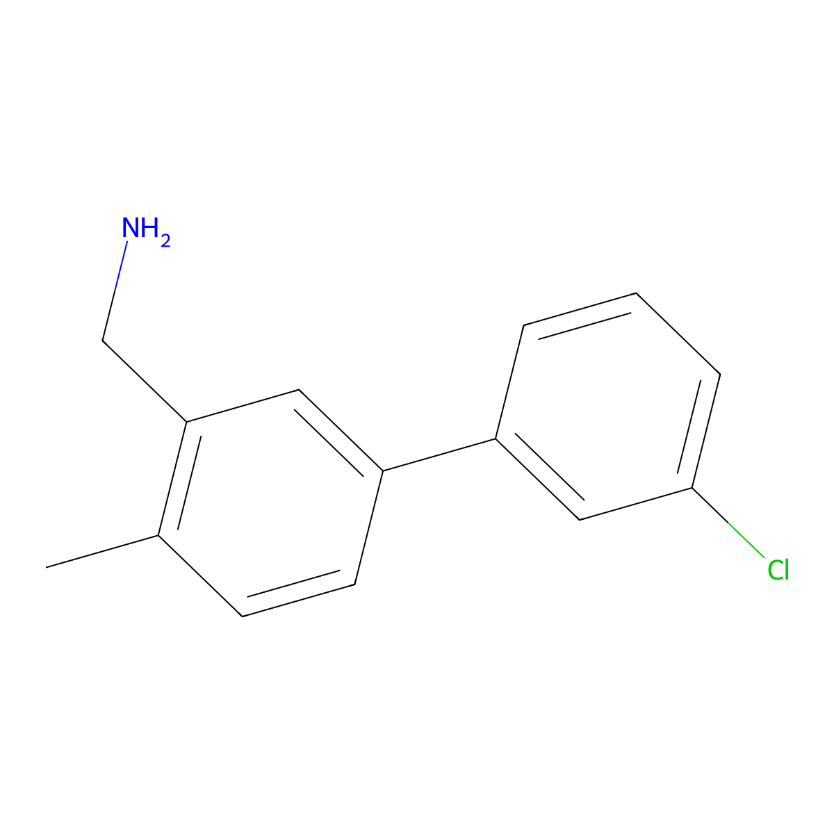 (3'-Chloro-4-methyl-[1,1'-biphenyl]-3-yl)methanamine molecular structure, CAS 1895155-04-0