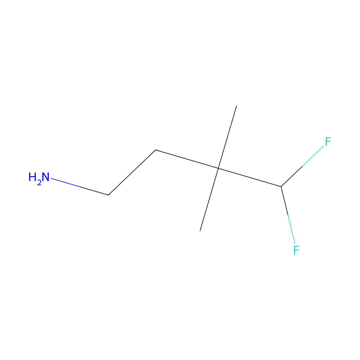 4,4-Difluoro-3,3-dimethylbutan-1-amine molecular structure, CAS 1895165-28-2