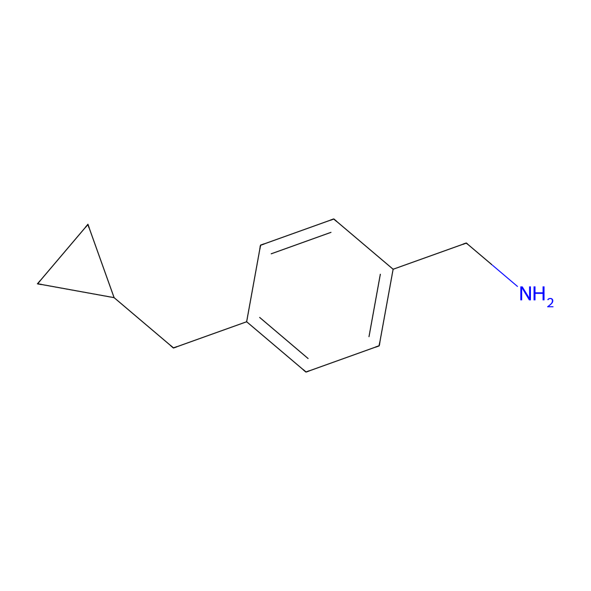 1-[4-(Cyclopropylmethyl)phenyl]methanamine molecular structure, CAS 1895169-96-6