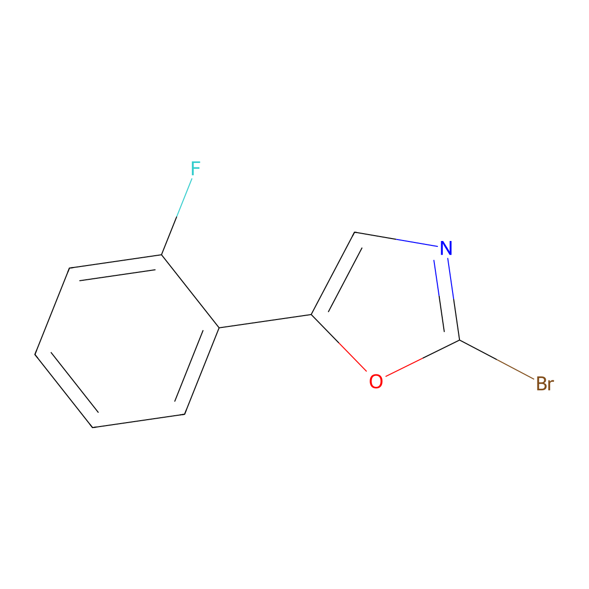 2-Bromo-5-(2-fluorophenyl)oxazole molecular structure, CAS 1895178-82-1