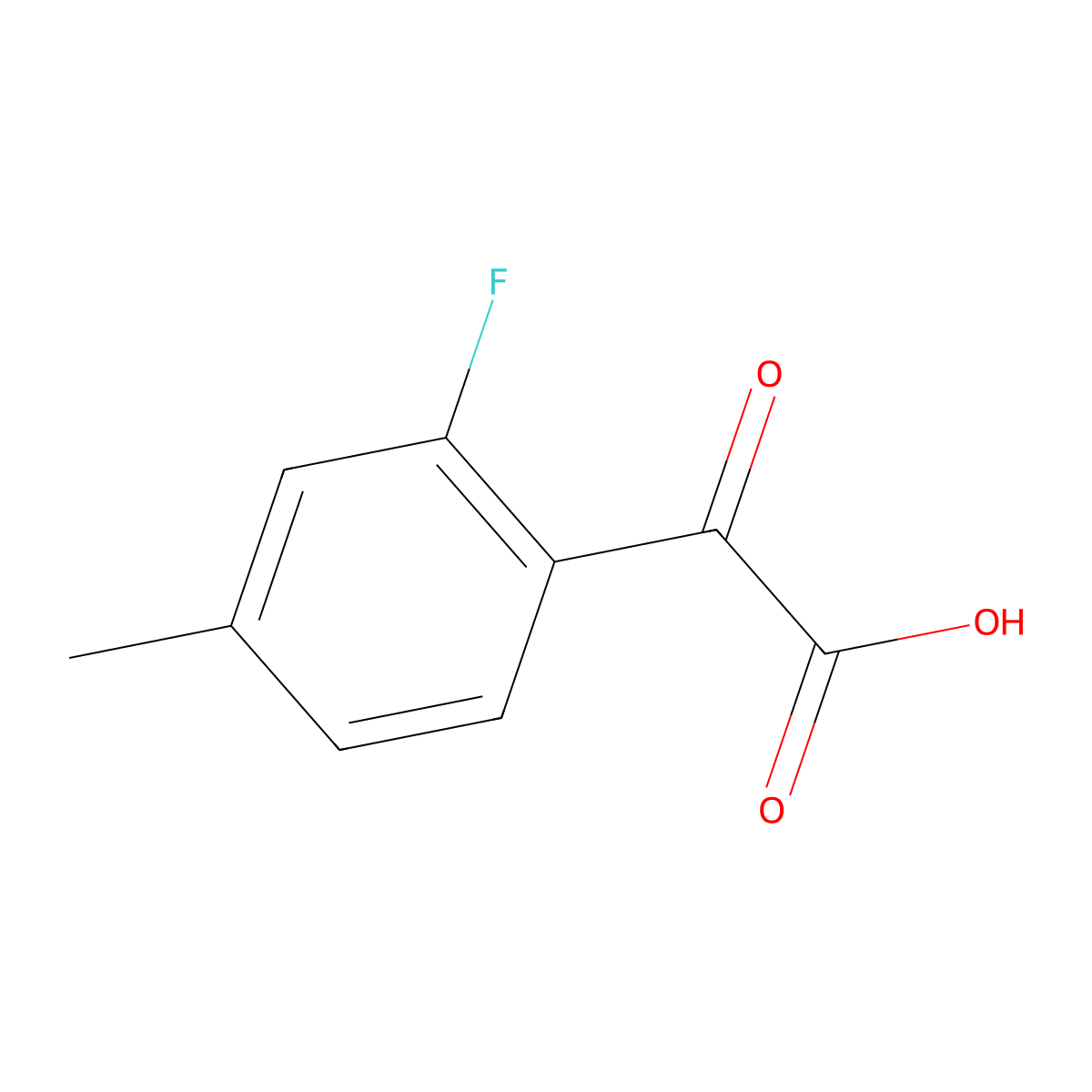 2-(2-Fluoro-4-methylphenyl)-2-oxoacetic acid molecular structure, CAS 1895179-57-3