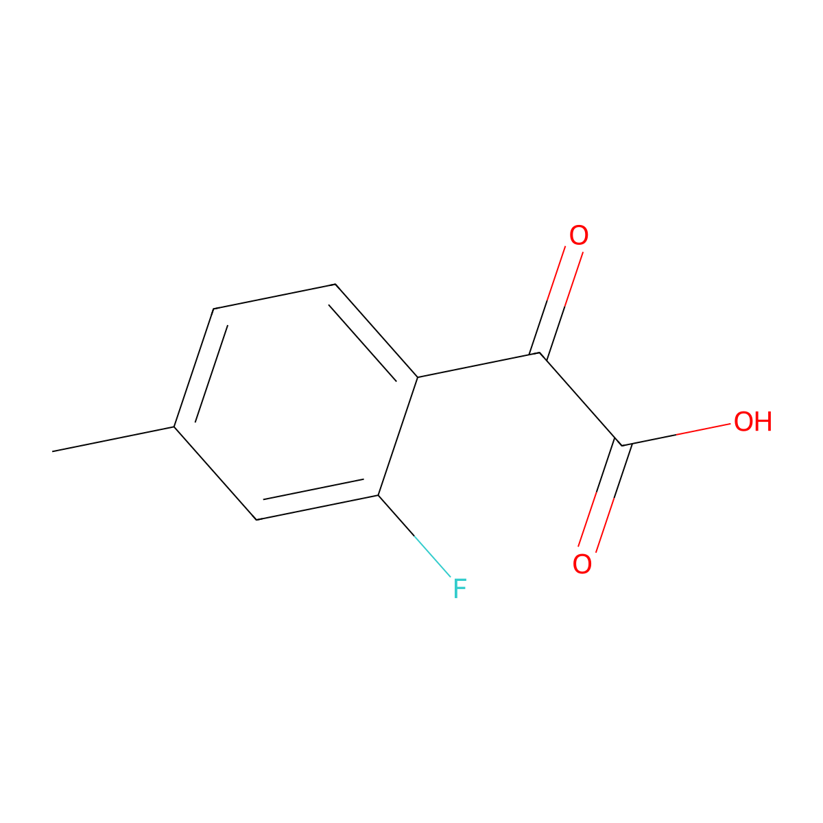 2-(2-Fluoro-4-methylphenyl)-2-oxoacetic acid molecular structure, CAS 1895179-57-3