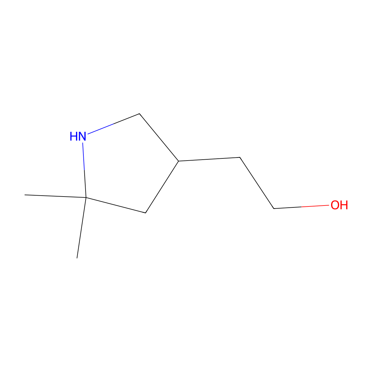2-(5,5-Dimethylpyrrolidin-3-YL)ethan-1-OL molecular structure, CAS 1895183-79-5