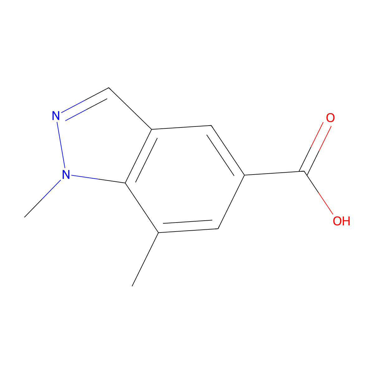 1,7-Dimethyl-1H-indazole-5-carboxylic acid molecular structure, CAS 1895185-94-0