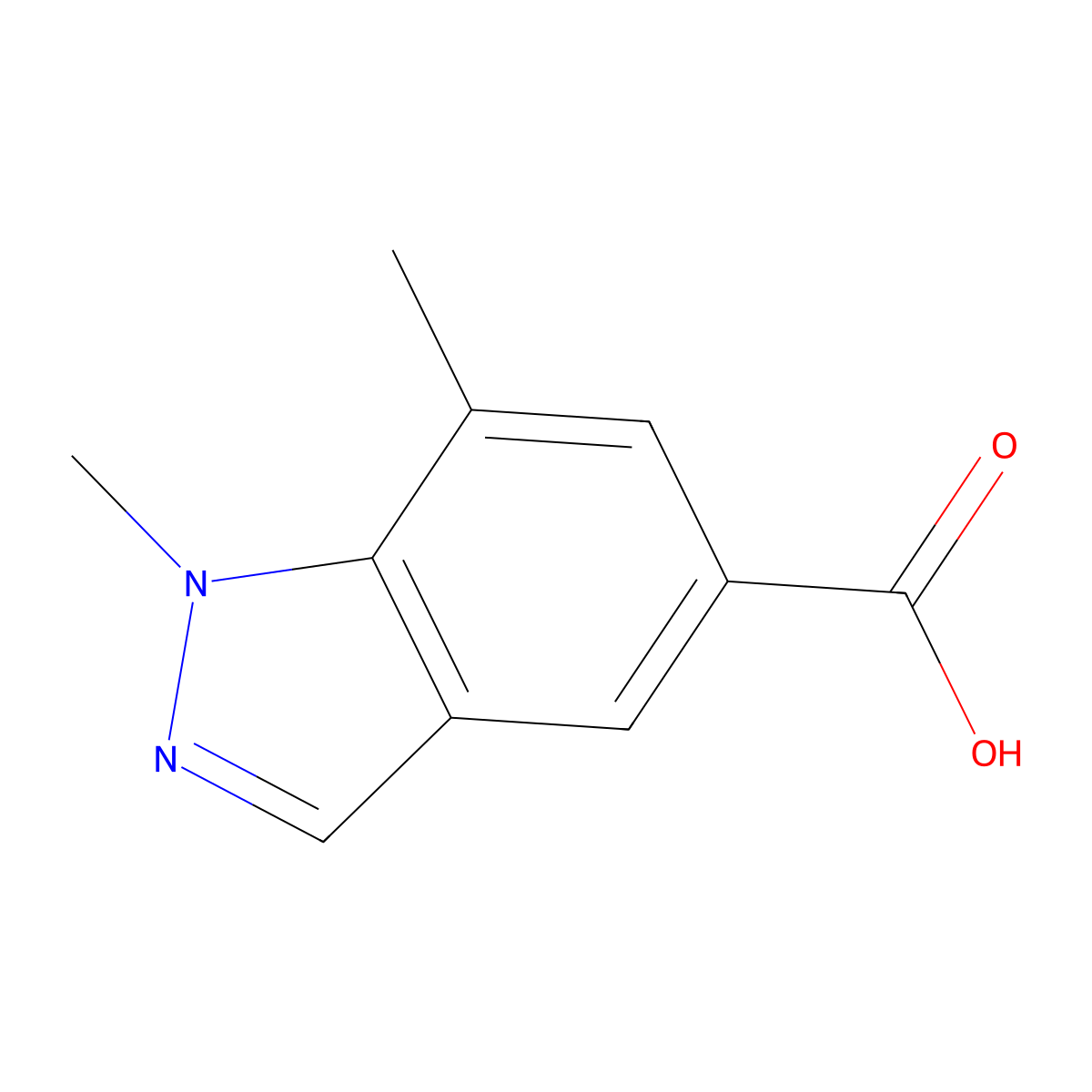 1,7-Dimethyl-1H-indazole-5-carboxylic acid molecular structure, CAS 1895185-94-0