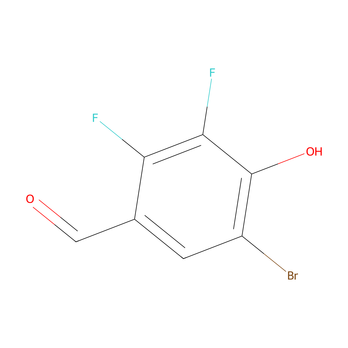 5-Bromo-2,3-difluoro-4-hydroxybenzaldehyde molecular structure, CAS 1895190-72-3