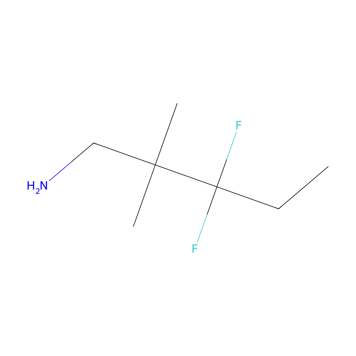 3,3-Difluoro-2,2-dimethylpentan-1-amine molecular structure, CAS 1895193-38-0