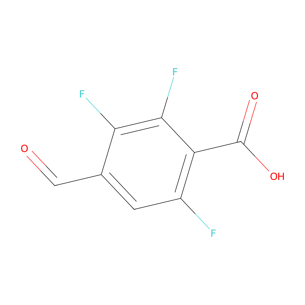2,3,6-Trifluoro-4-formylbenzoic acid molecular structure, CAS 1895195-11-5