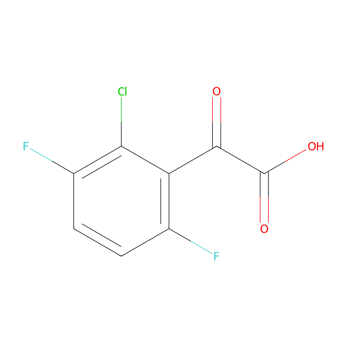 2-(2-Chloro-3,6-difluorophenyl)-2-oxoacetic acid molecular structure, CAS 1895195-27-3