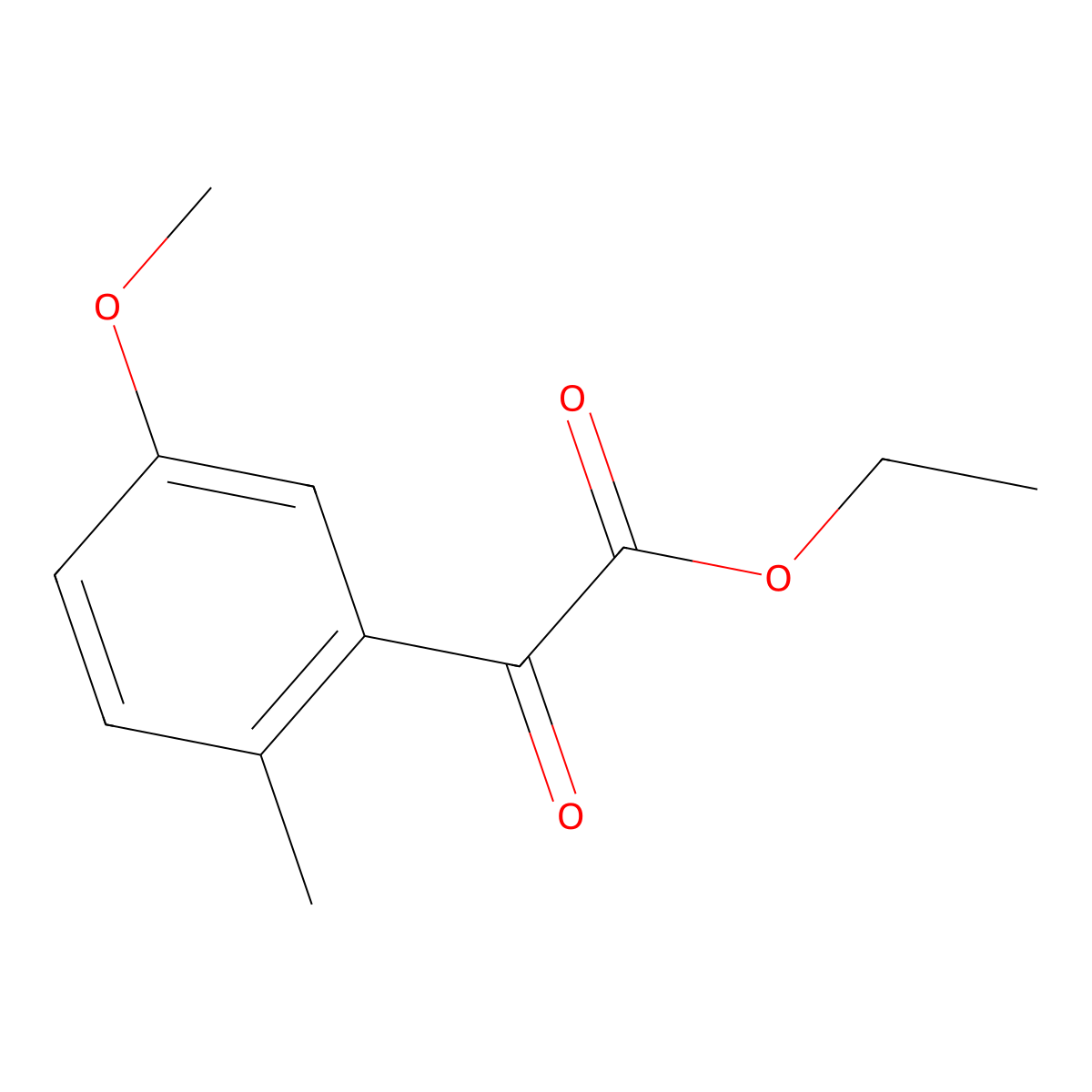 Ethyl 2-(5-methoxy-2-methylphenyl)-2-oxoacetate molecular structure, CAS 1895203-25-4
