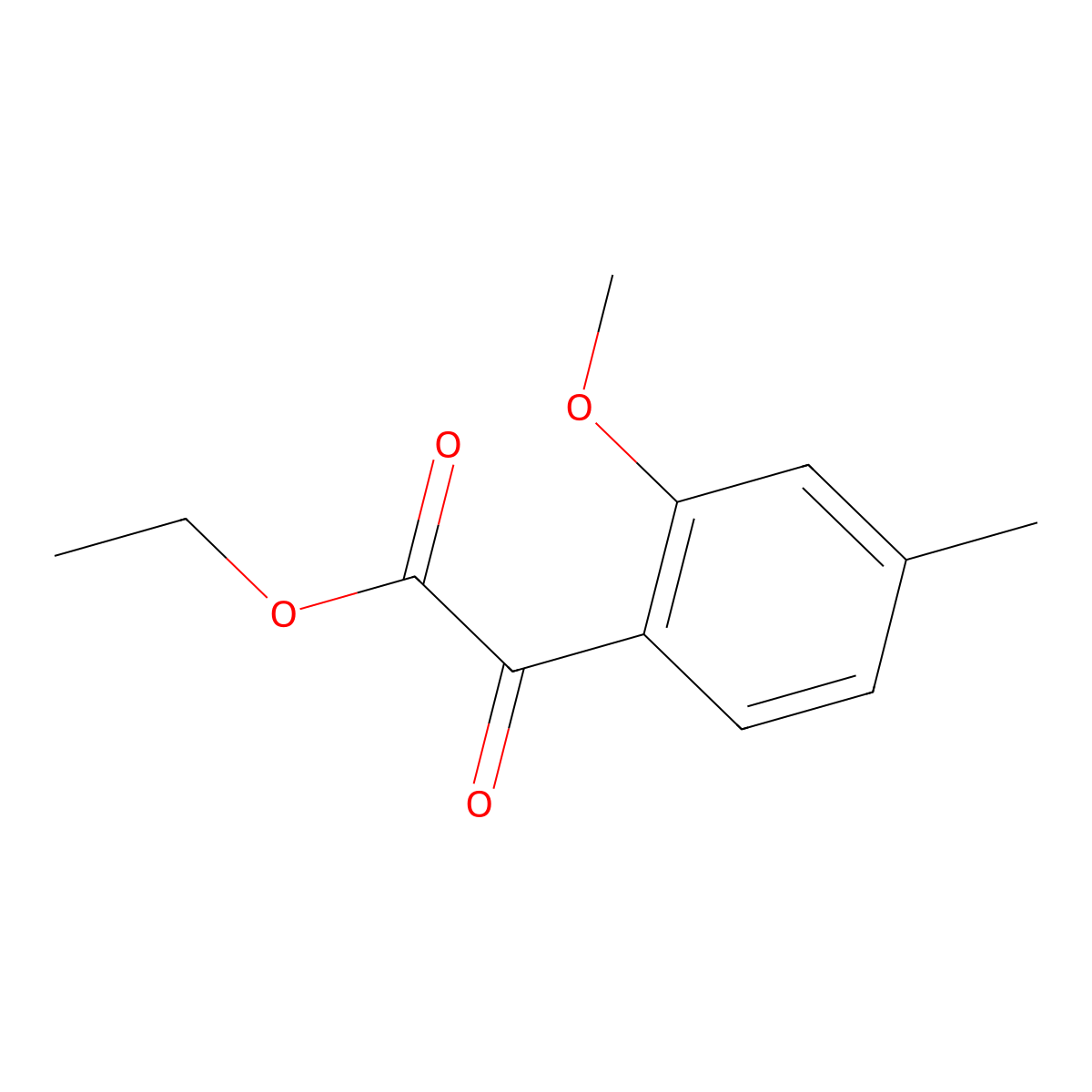 Ethyl 2-(2-methoxy-4-methylphenyl)-2-oxoacetate molecular structure, CAS 1895203-81-2