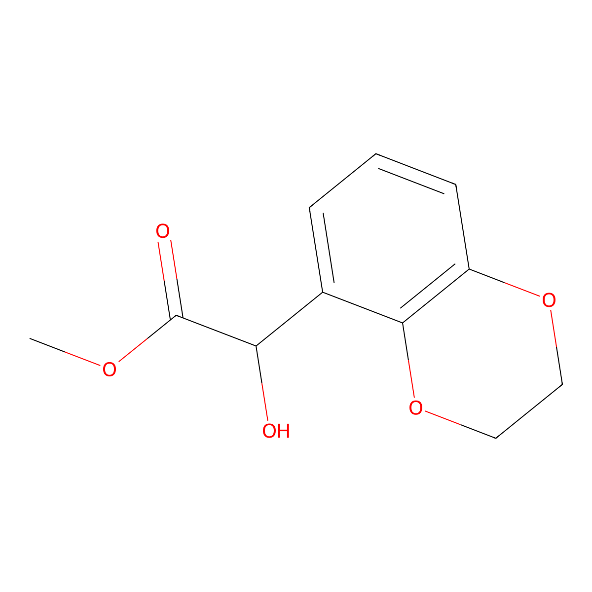 Methyl 2-(2,3-dihydro-1,4-benzodioxin-5-yl)-2-hydroxyacetate molecular structure, CAS 1895213-58-7