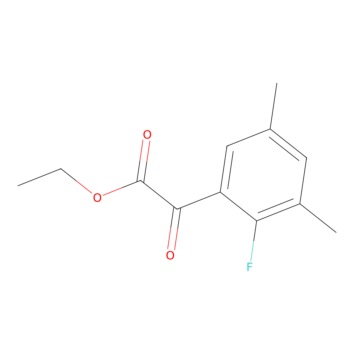 Ethyl 2-fluoro-3,5-dimethyl-alpha-oxobenZeneacetate molecular structure, CAS 1895218-11-7