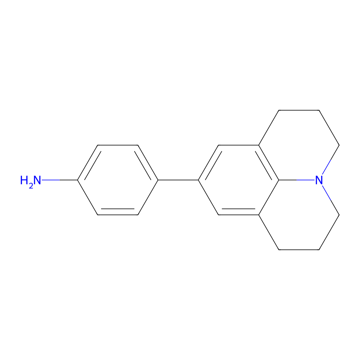 4-(2,3,6,7-Tetrahydro-1H,5H-benzo[ij]quinolizin-9-yl)benzenamine molecular structure, CAS 1895224-55-1