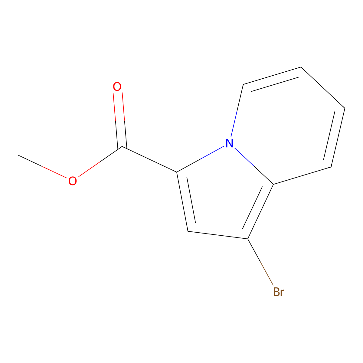 Methyl 1-bromoindolizine-3-carboxylate molecular structure, CAS 1895229-28-3