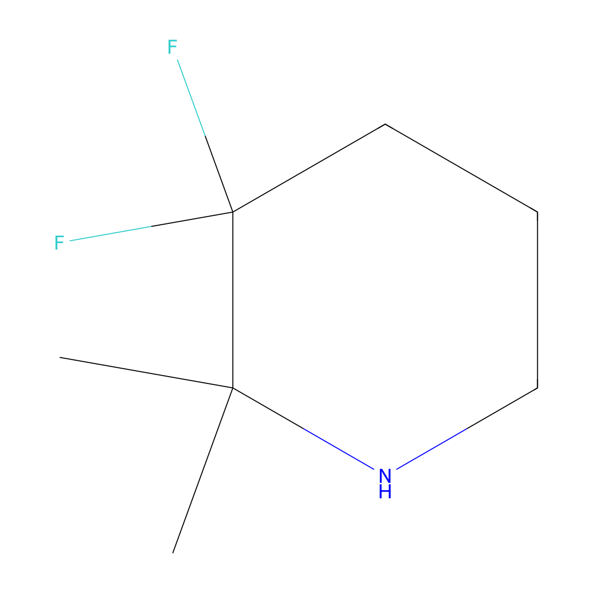 3,3-Difluoro-2,2-dimethylpiperidine molecular structure, CAS 1895240-53-5