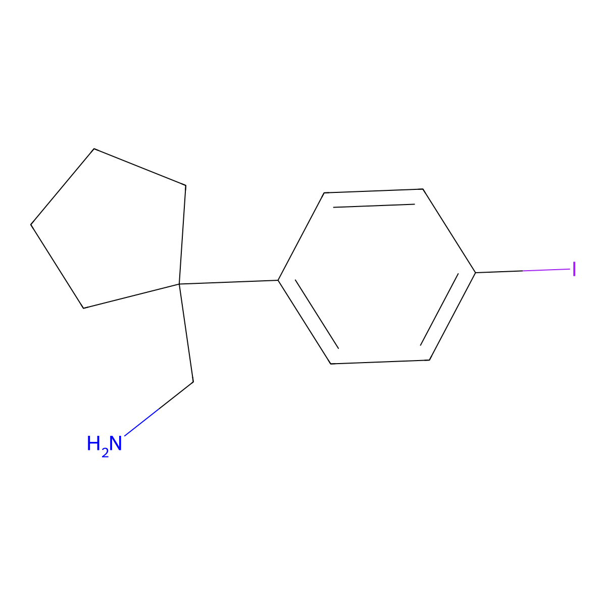 1-(4-Iodophenyl)cyclopentanemethanamine molecular structure, CAS 1895253-52-7
