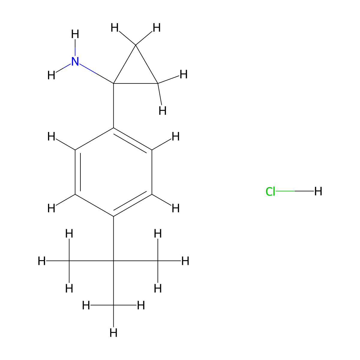 1-(4-Tert-butylphenyl)cyclopropan-1-amine hydrochloride molecular structure, CAS 1895254-38-2