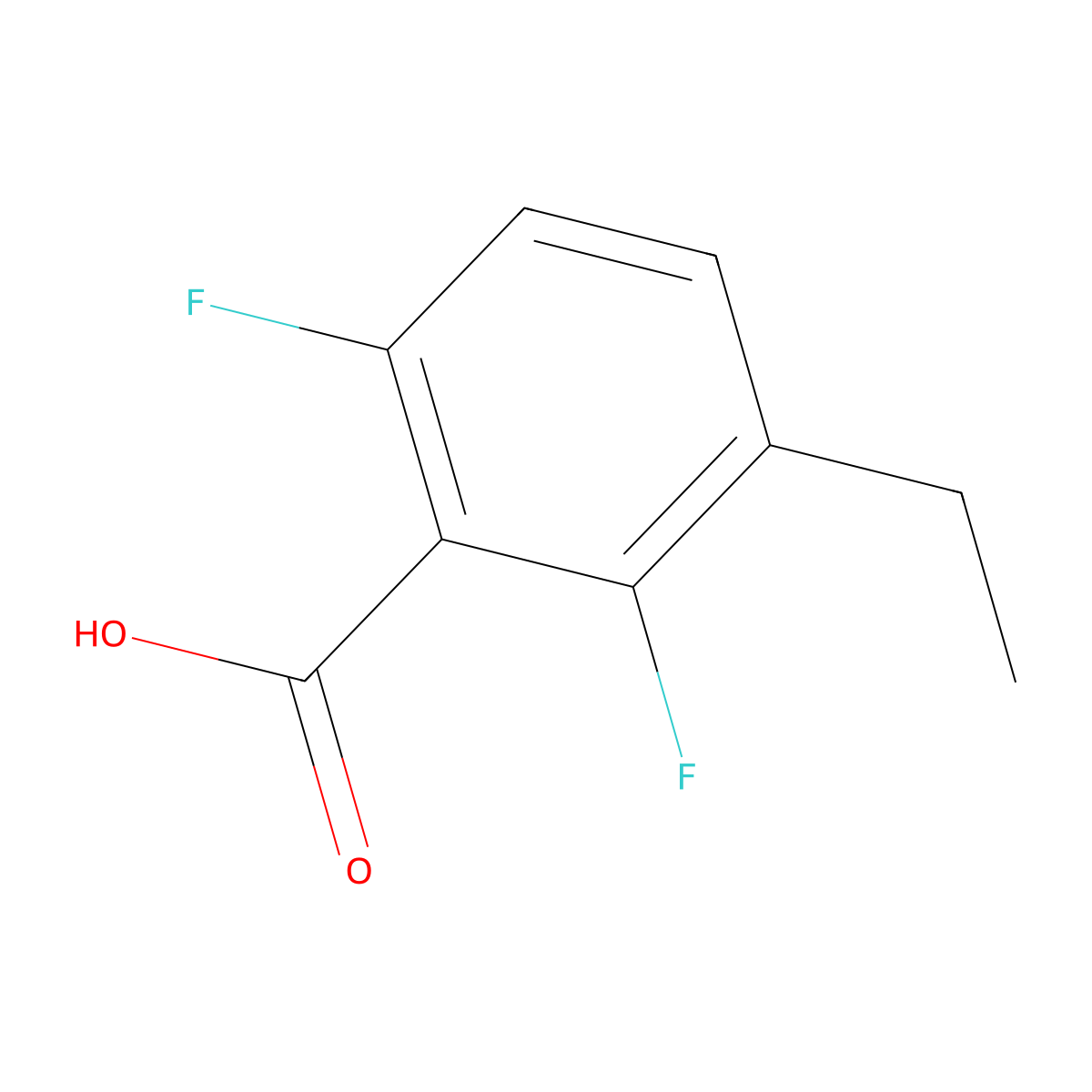 3-Ethyl-2,6-difluorobenzoic acid molecular structure, CAS 1895256-30-0