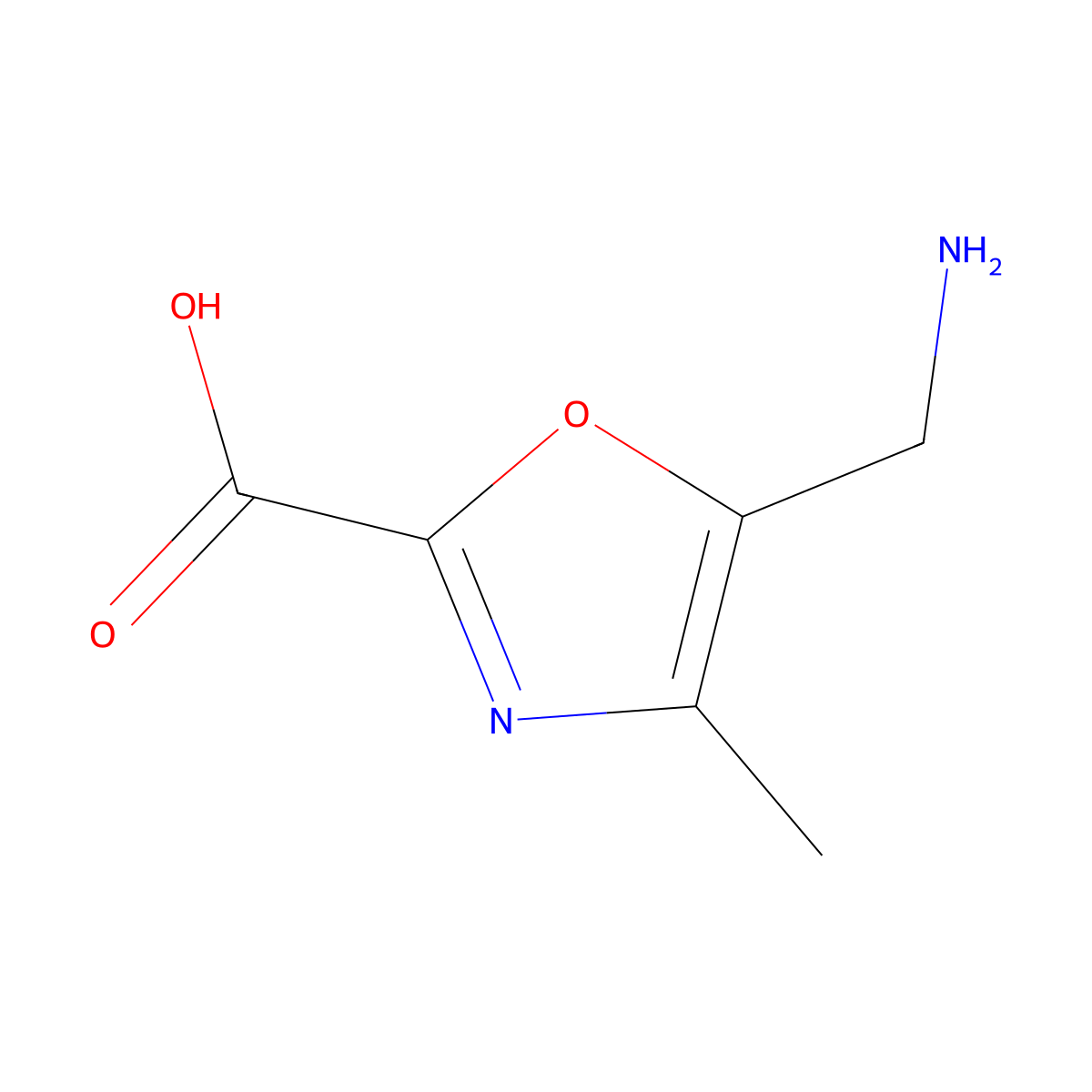 5-(Aminomethyl)-4-methyl-1,3-oxazole-2-carboxylic acid molecular structure, CAS 1895258-78-2
