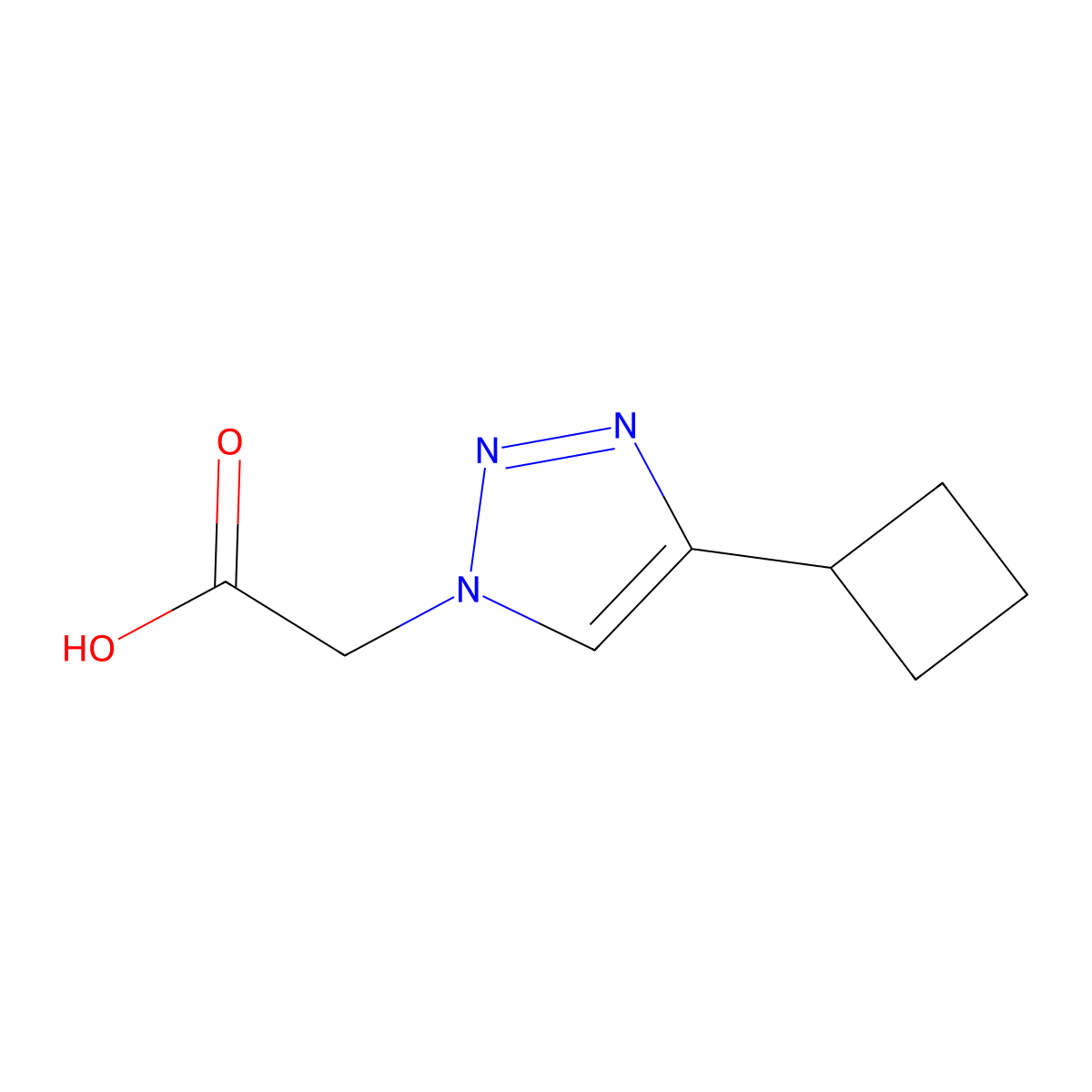 2-(4-cyclobutyl-1H-1,2,3-triazol-1-yl)acetic acid molecular structure, CAS 1895259-96-7
