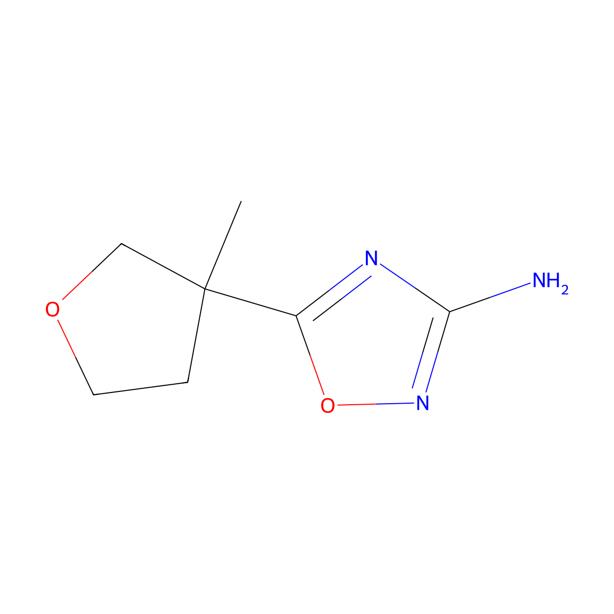 5-(3-Methyloxolan-3-yl)-1,2,4-oxadiazol-3-amine molecular structure, CAS 1895262-33-5