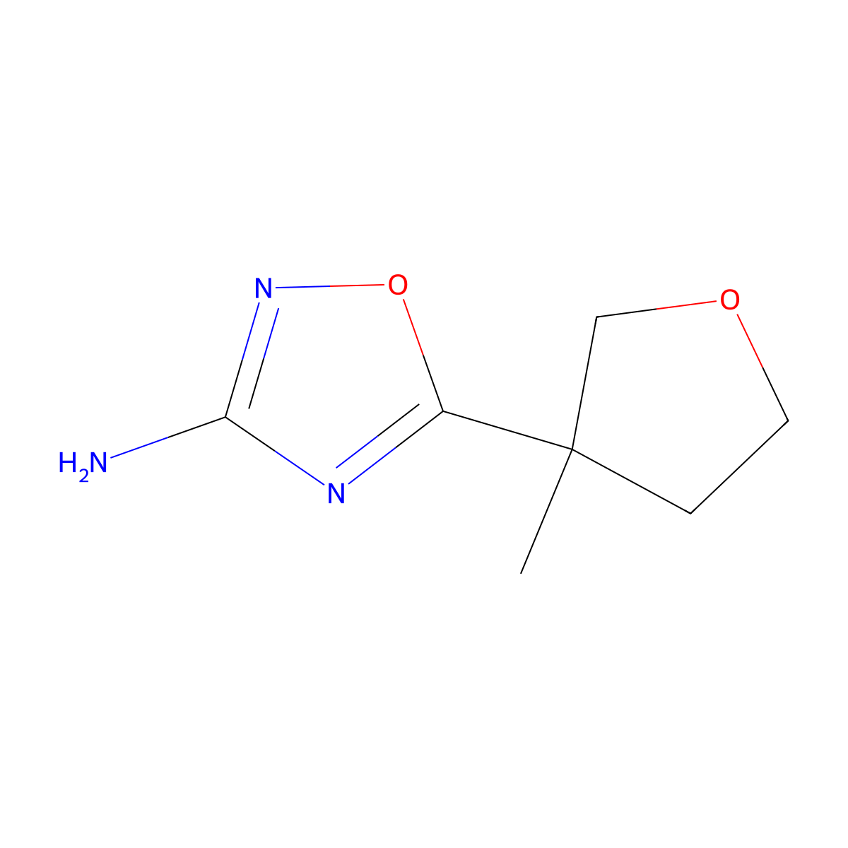 5-(3-Methyloxolan-3-yl)-1,2,4-oxadiazol-3-amine molecular structure, CAS 1895262-33-5