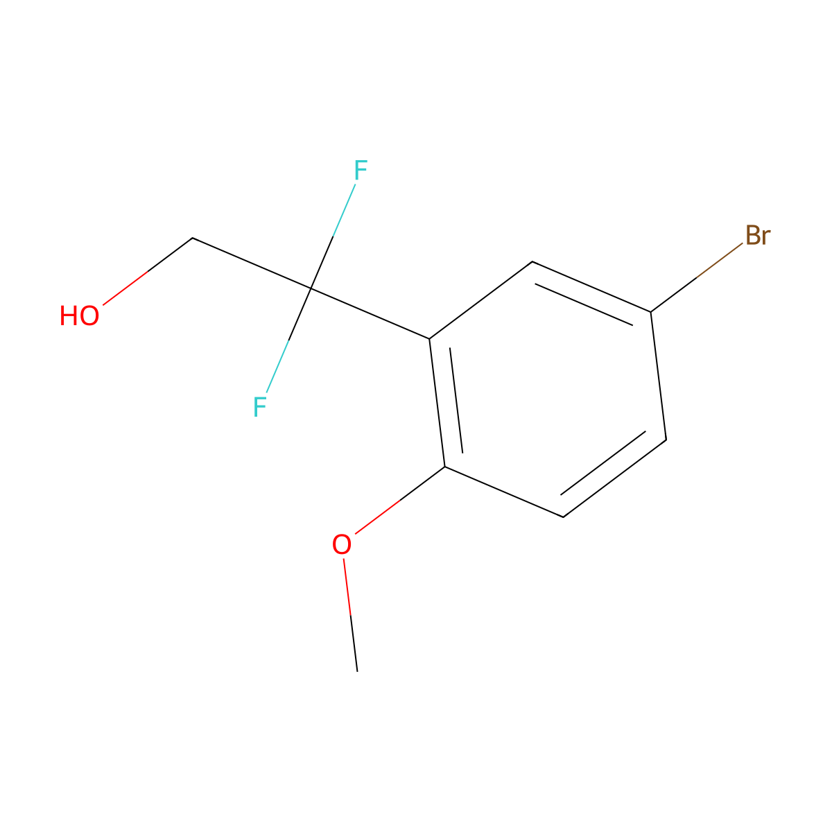 2-(5-Bromo-2-methoxyphenyl)-2,2-difluoroethan-1-ol molecular structure, CAS 1895273-64-9