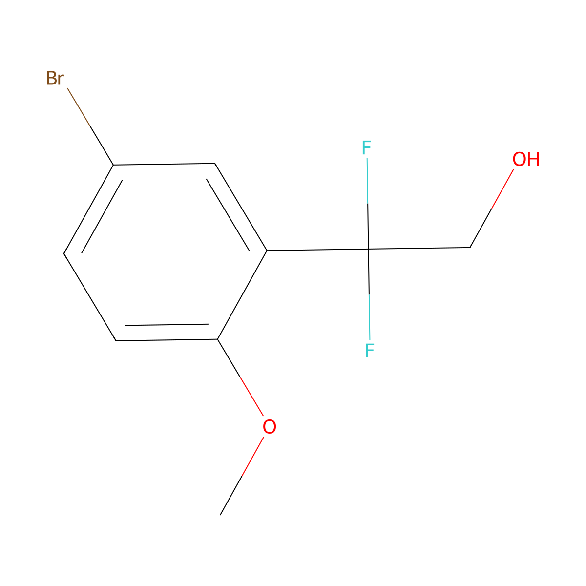2-(5-Bromo-2-methoxyphenyl)-2,2-difluoroethan-1-ol molecular structure, CAS 1895273-64-9