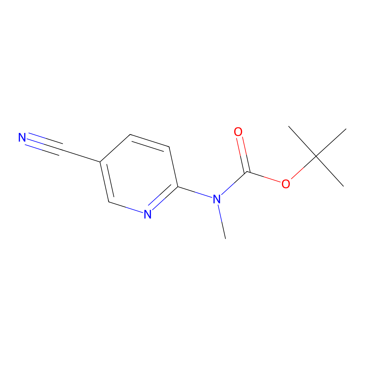 tert-butyl N-(5-cyanopyridin-2-yl)-N-methylcarbamate molecular structure, CAS 1895278-04-2