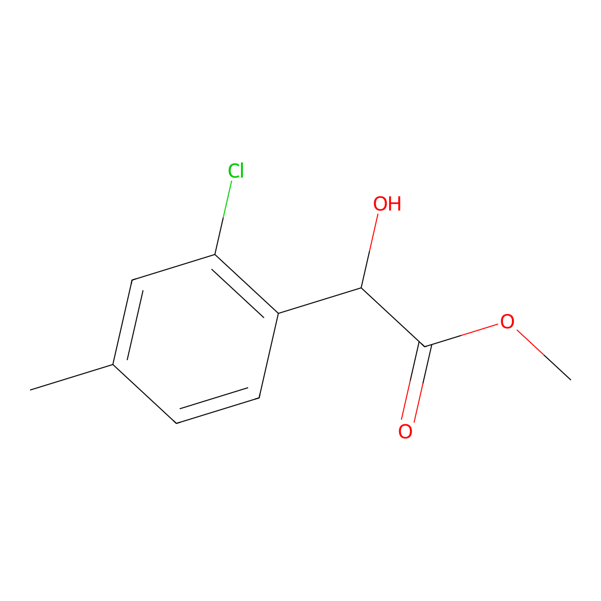 Methyl 2-(2-chloro-4-methylphenyl)-2-hydroxyacetate molecular structure, CAS 1895279-09-0