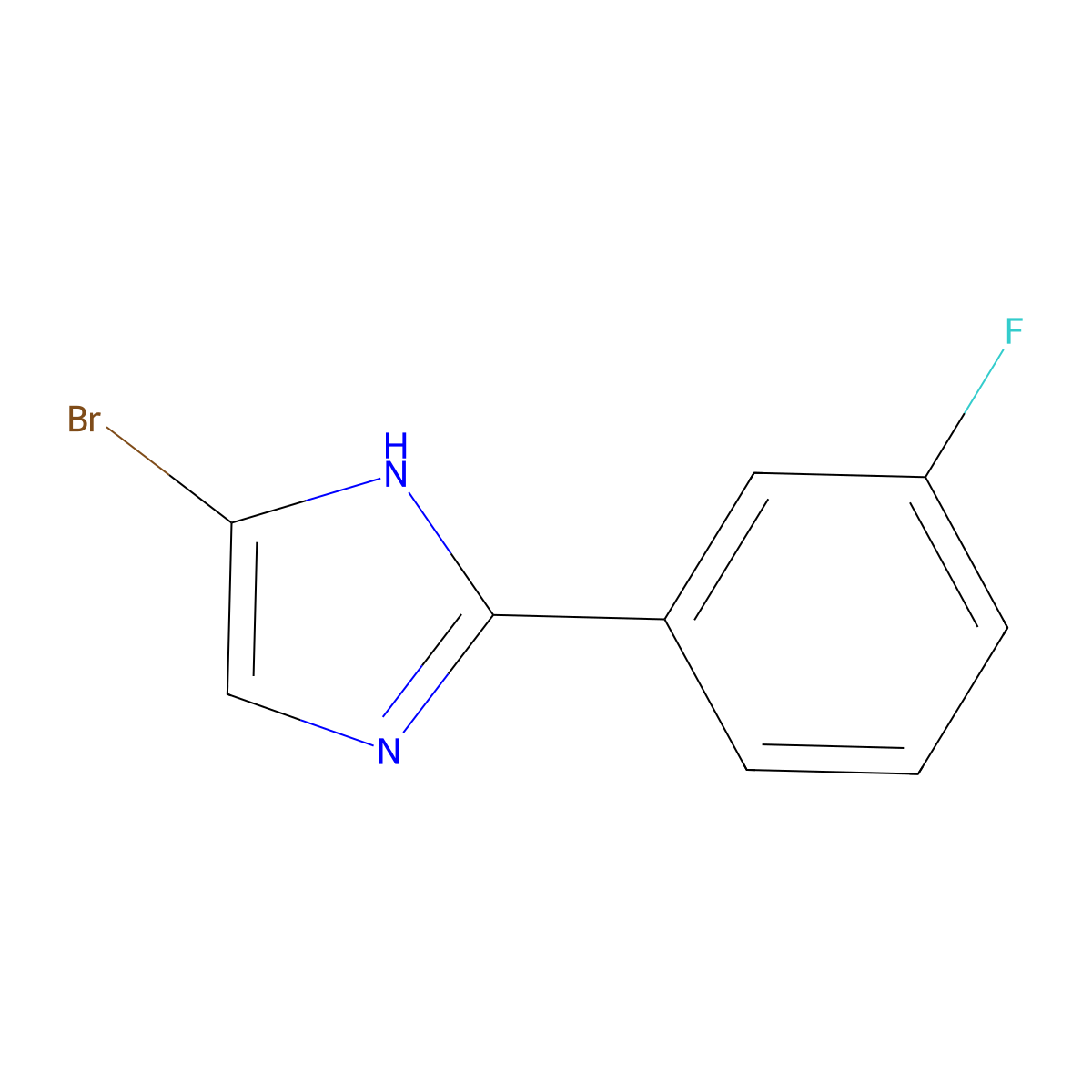 4-bromo-2-(3-fluorophenyl)-1H-imidazole molecular structure, CAS 1895293-03-4