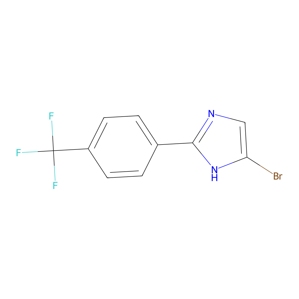4-bromo-2-(4-(trifluoromethyl)phenyl)-1H-imidazole molecular structure, CAS 1895293-13-6