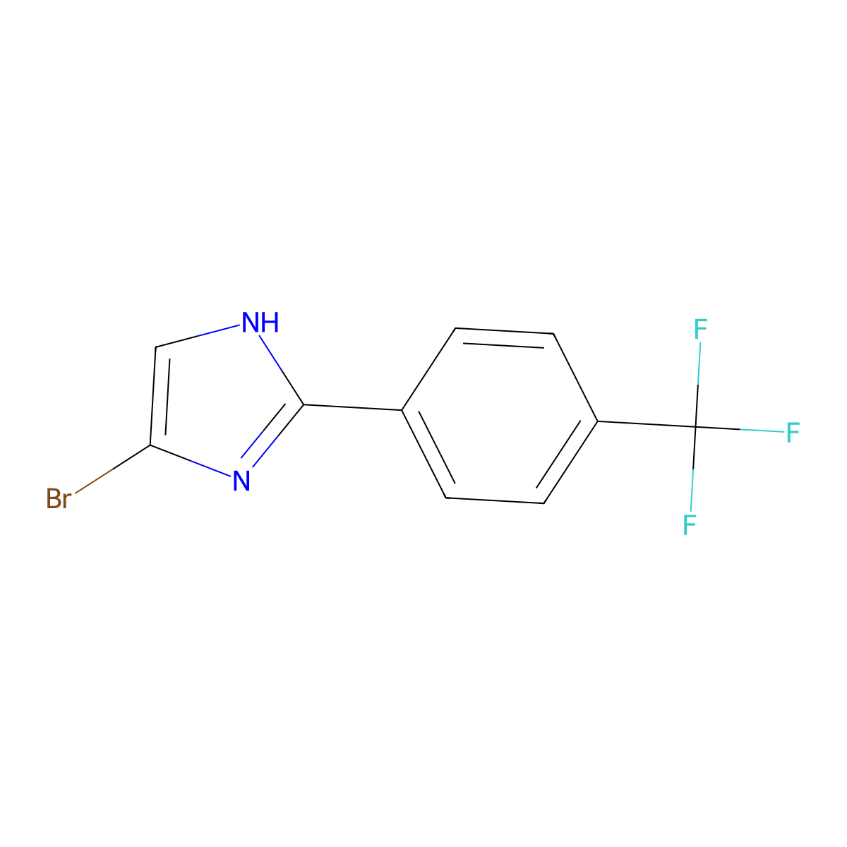 4-bromo-2-(4-(trifluoromethyl)phenyl)-1H-imidazole molecular structure, CAS 1895293-13-6