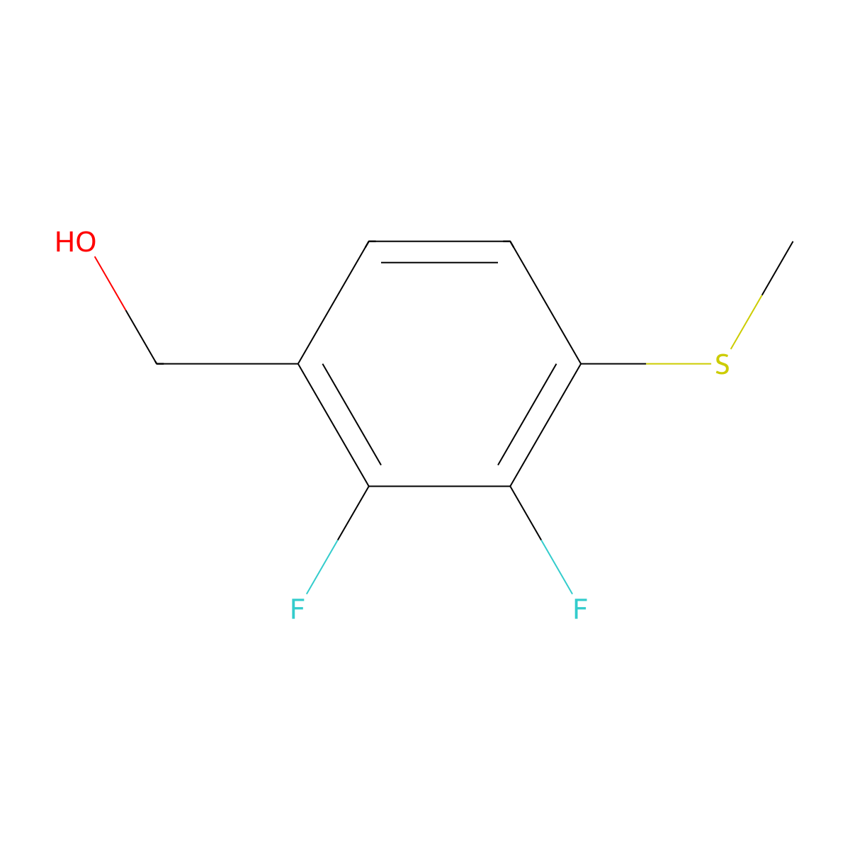 (2,3-Difluoro-4-(methylthio)phenyl)methanol molecular structure, CAS 1895297-82-1