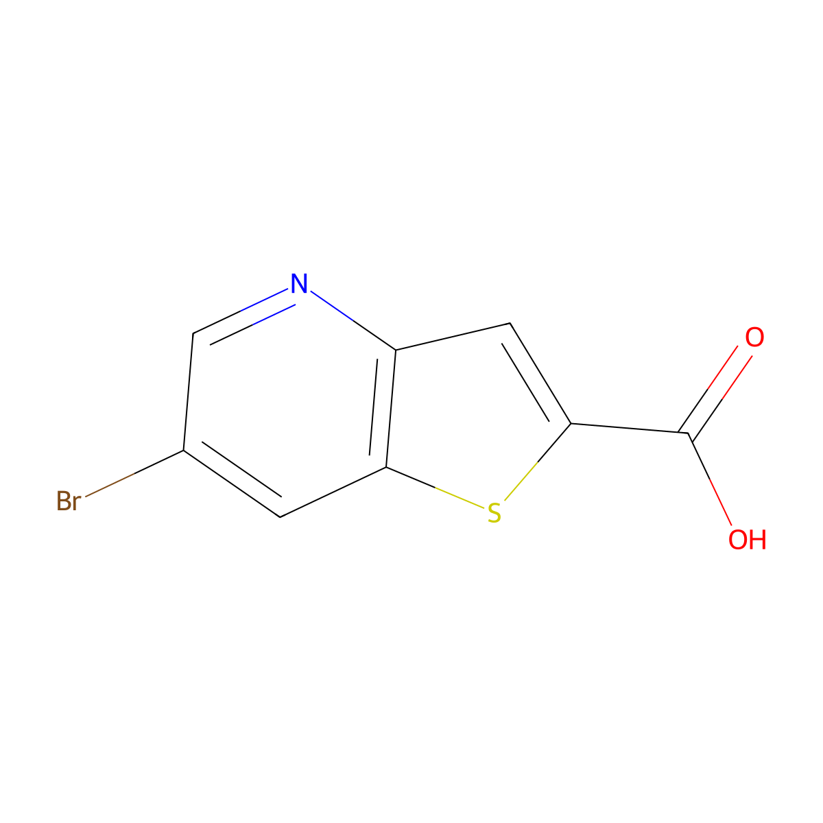 6-Bromothieno[3,2-b]pyridine-2-carboxylic acid molecular structure, CAS 1895300-05-6