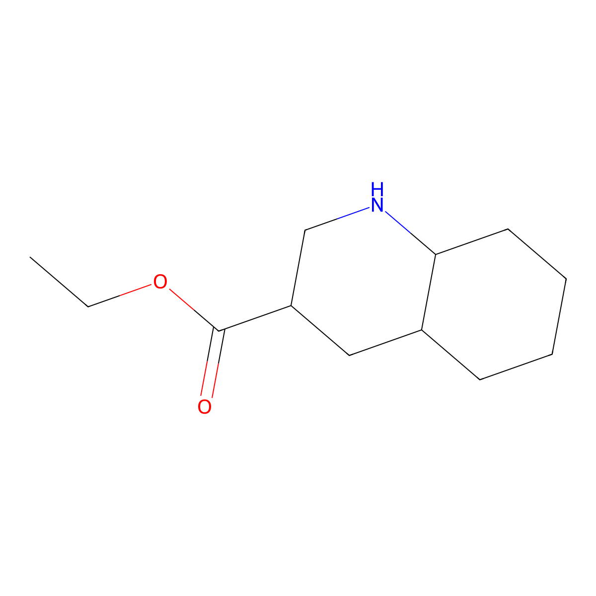 Ethyl decahydroquinoline-3-carboxylate molecular structure, CAS 1895301-34-4
