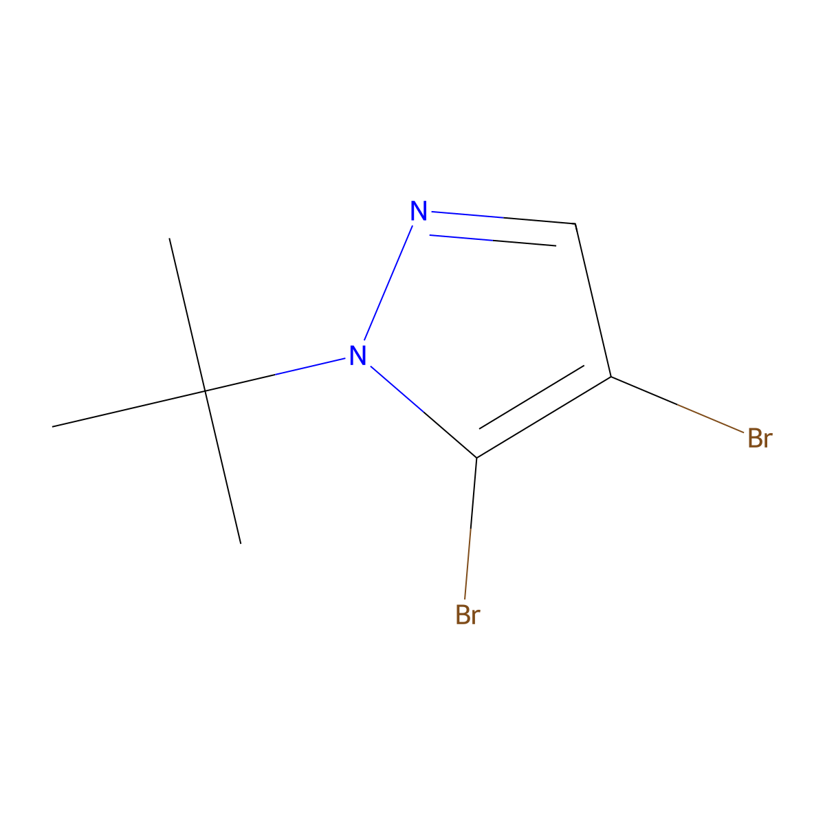 4,5-Dibromo-1-(tert-butyl)-1H-pyrazole molecular structure, CAS 1895304-42-3