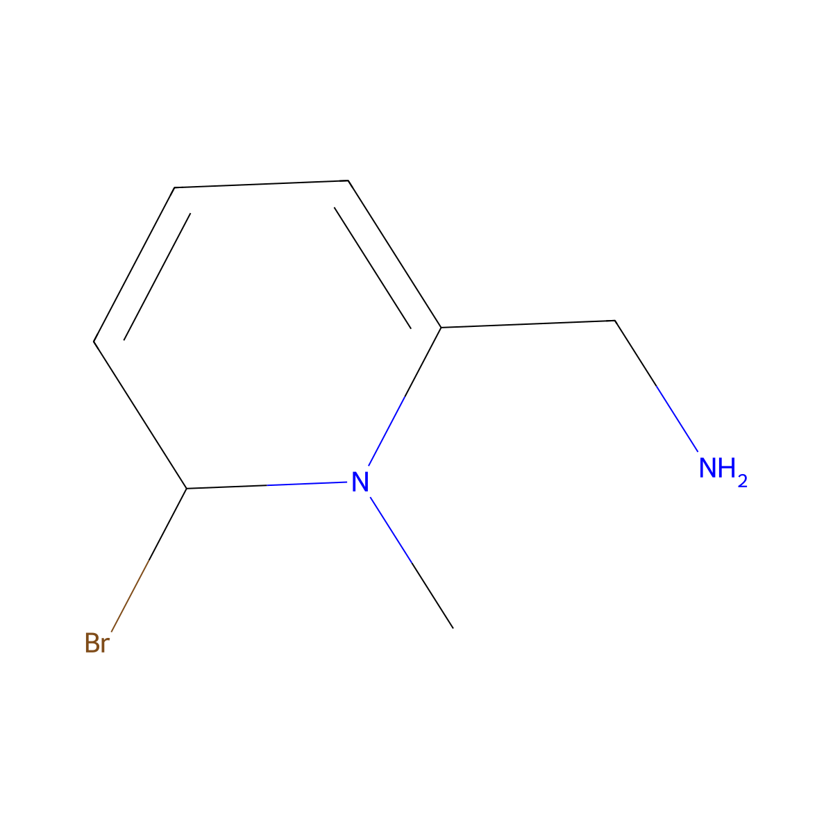 (6-Bromo-1-methyl-1,6-dihydropyridin-2-yl)methanamine molecular structure, CAS 1895308-16-3