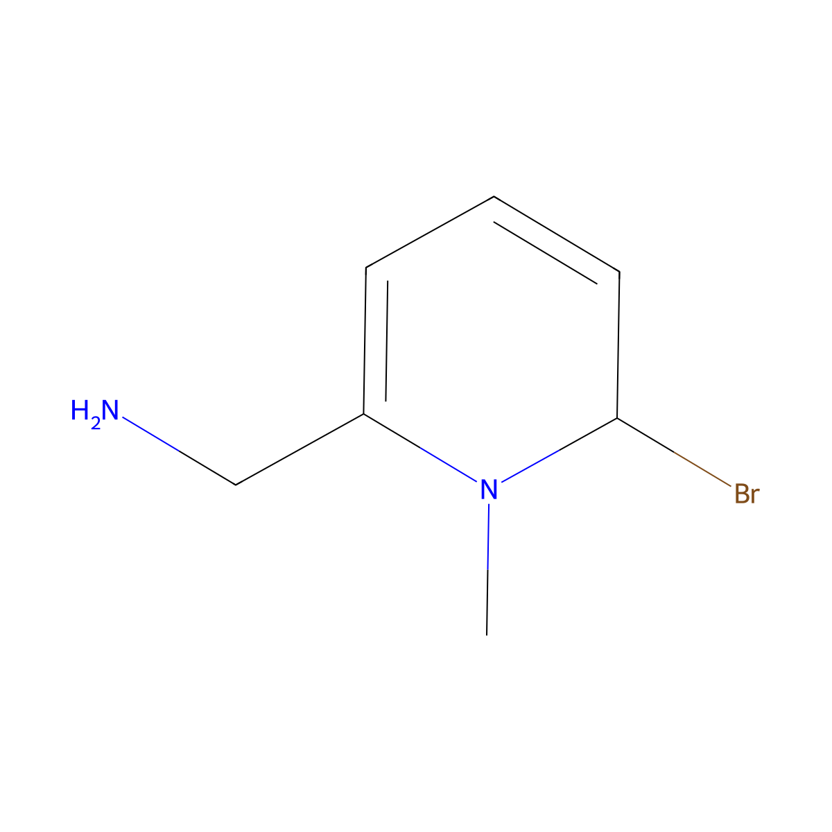 (6-Bromo-1-methyl-1,6-dihydropyridin-2-yl)methanamine molecular structure, CAS 1895308-16-3