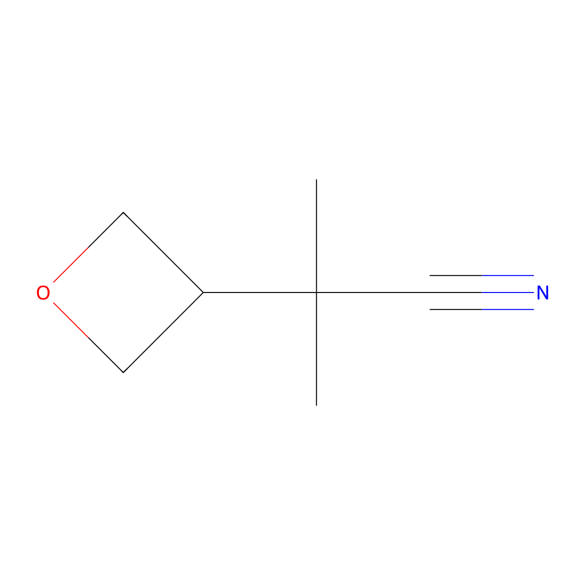 2-Methyl-2-(oxetan-3-yl)propanenitrile molecular structure, CAS 1895314-86-9