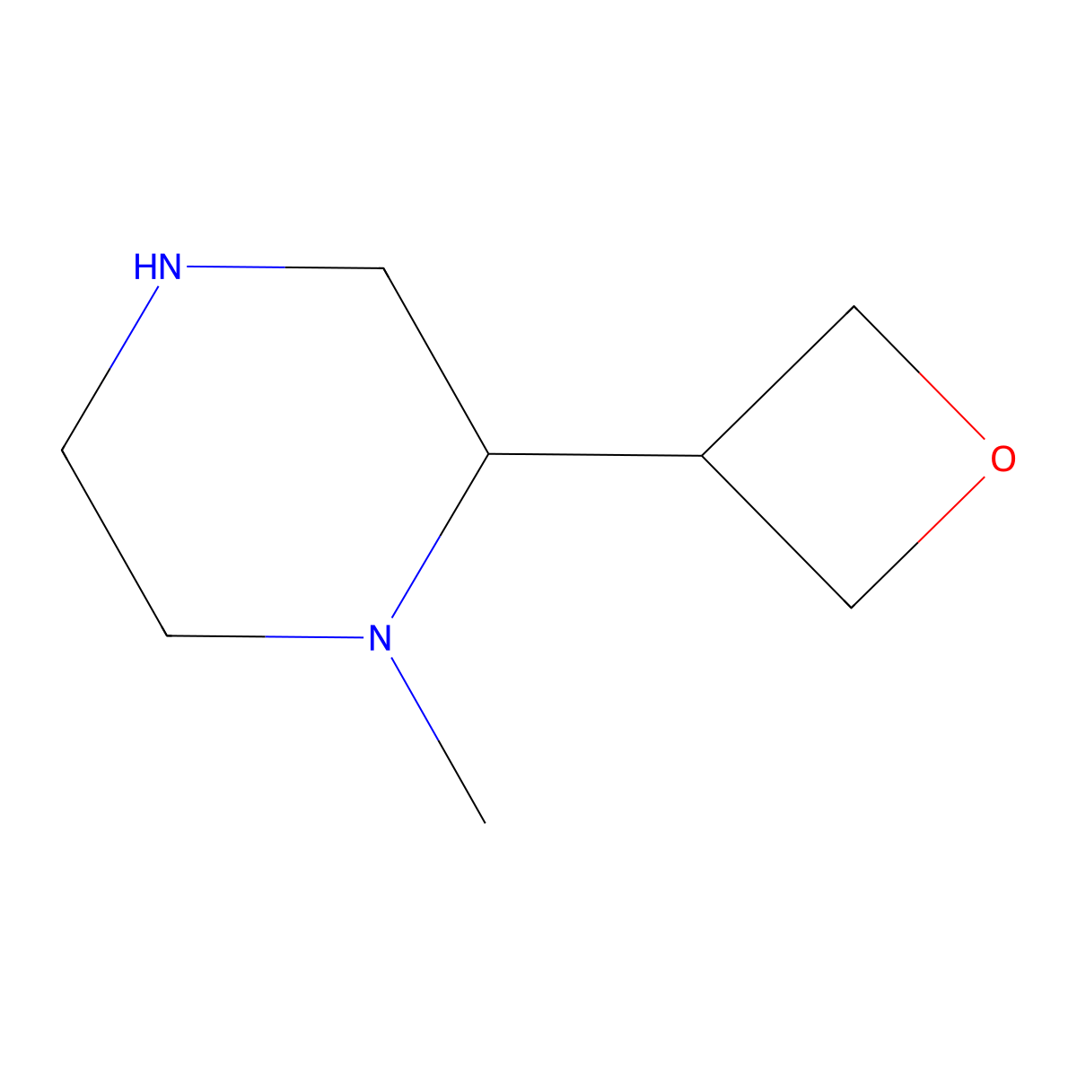 1-Methyl-2-(oxetan-3-yl)piperazine molecular structure, CAS 1895314-91-6