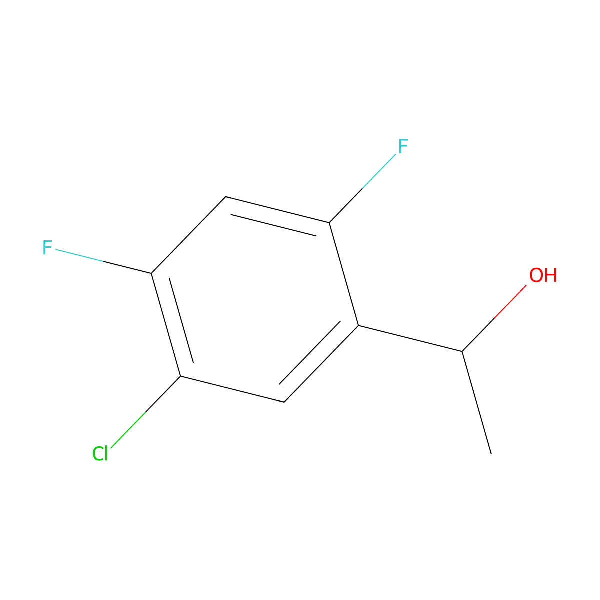1-(5-Chloro-2,4-difluorophenyl)ethanol molecular structure, CAS 1895322-52-7