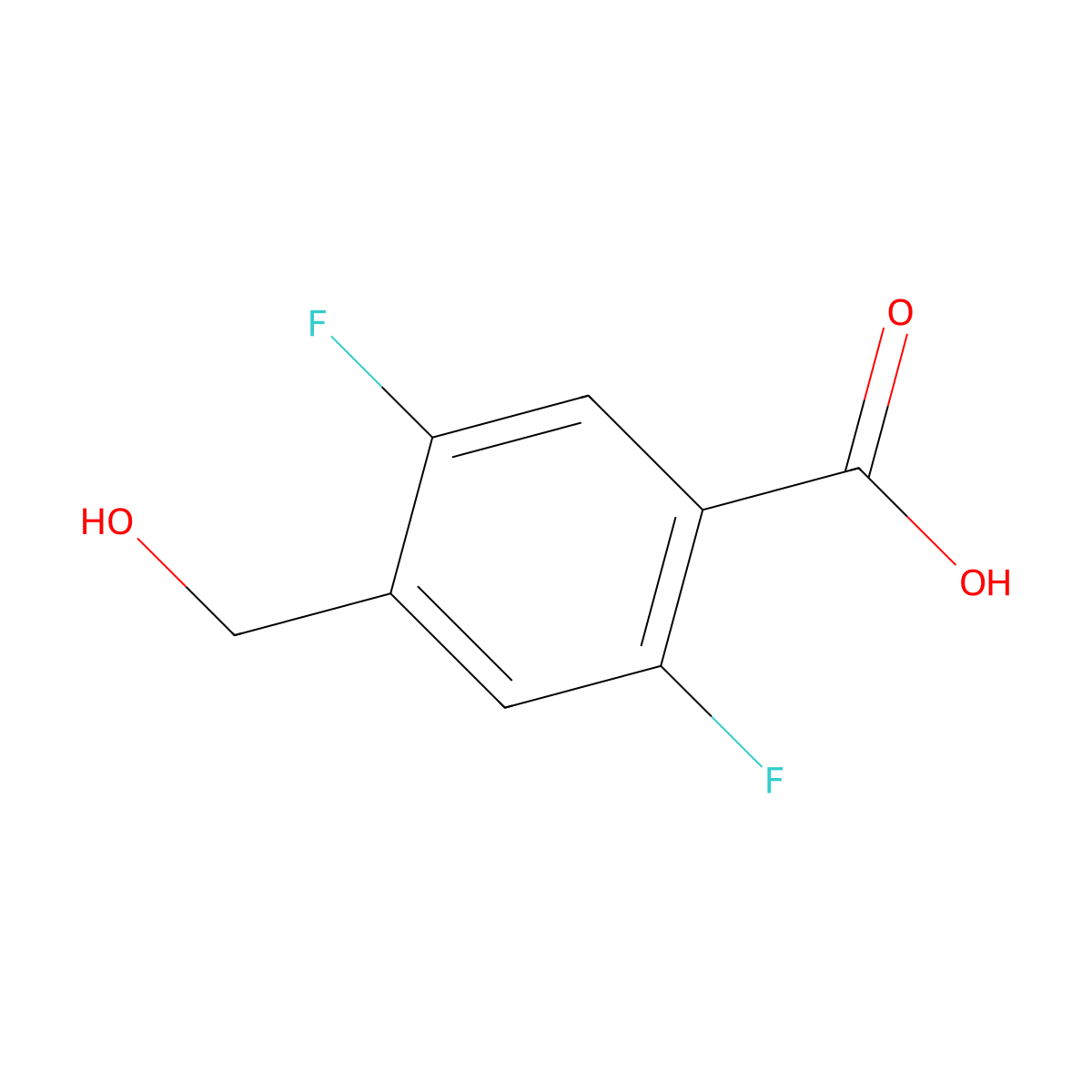 2,5-Difluoro-4-(hydroxymethyl)benzoic acid molecular structure, CAS 1895356-29-2