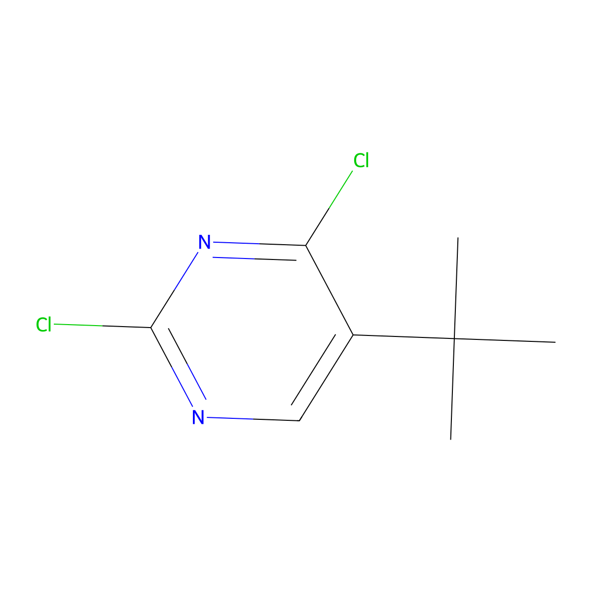 5-Tert-butyl-2,4-dichloropyrimidine molecular structure, CAS 1895356-32-7