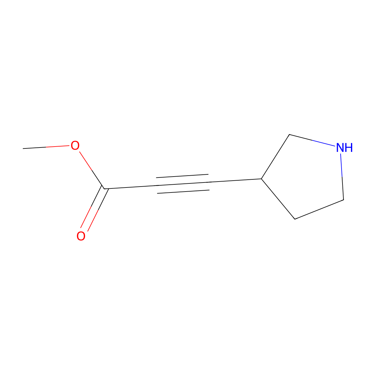 Methyl 3-(pyrrolidin-3-yl)prop-2-ynoate molecular structure, CAS 1895364-13-2