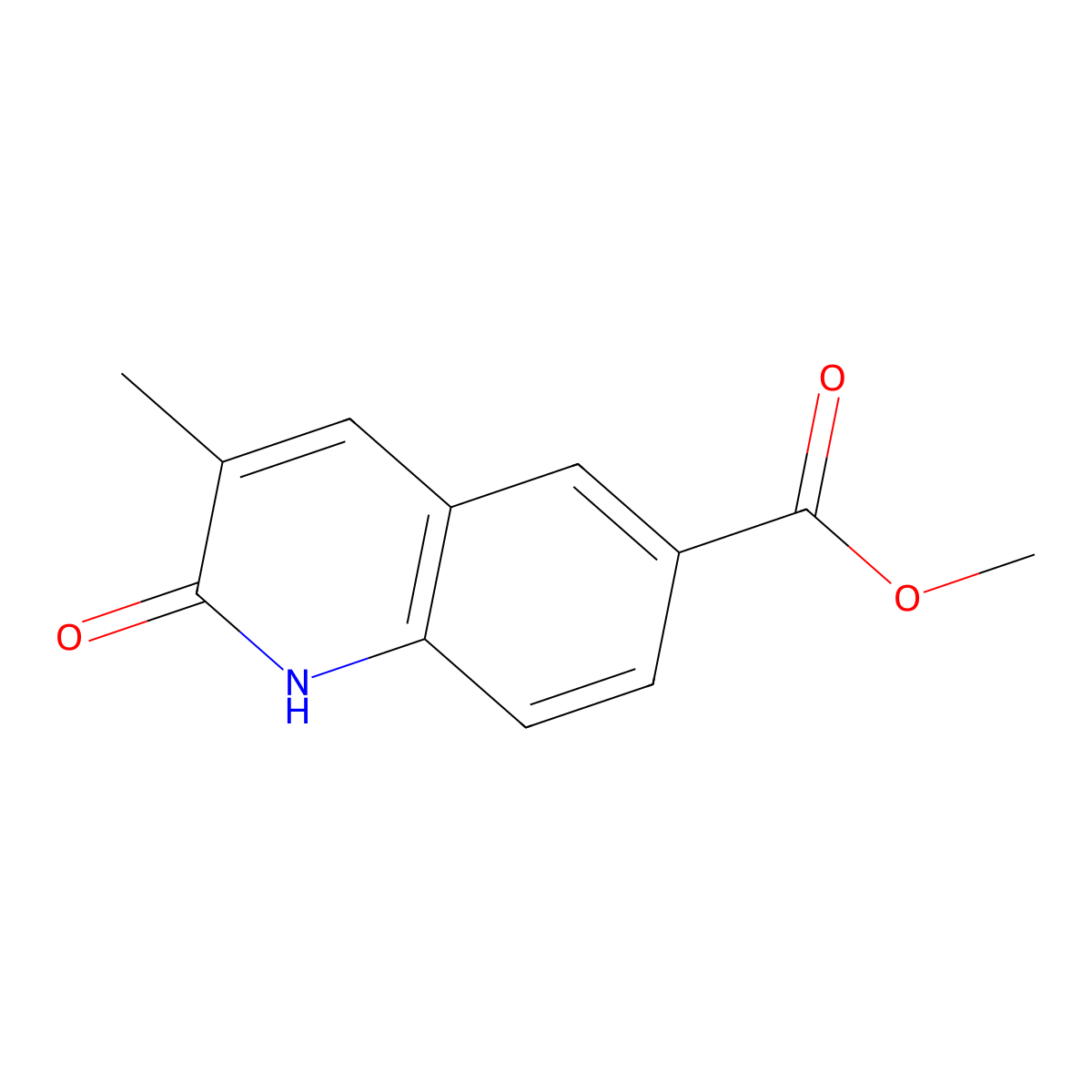 Methyl 3-methyl-2-oxo-1,2-dihydroquinoline-6-carboxylate molecular structure, CAS 1895365-72-6